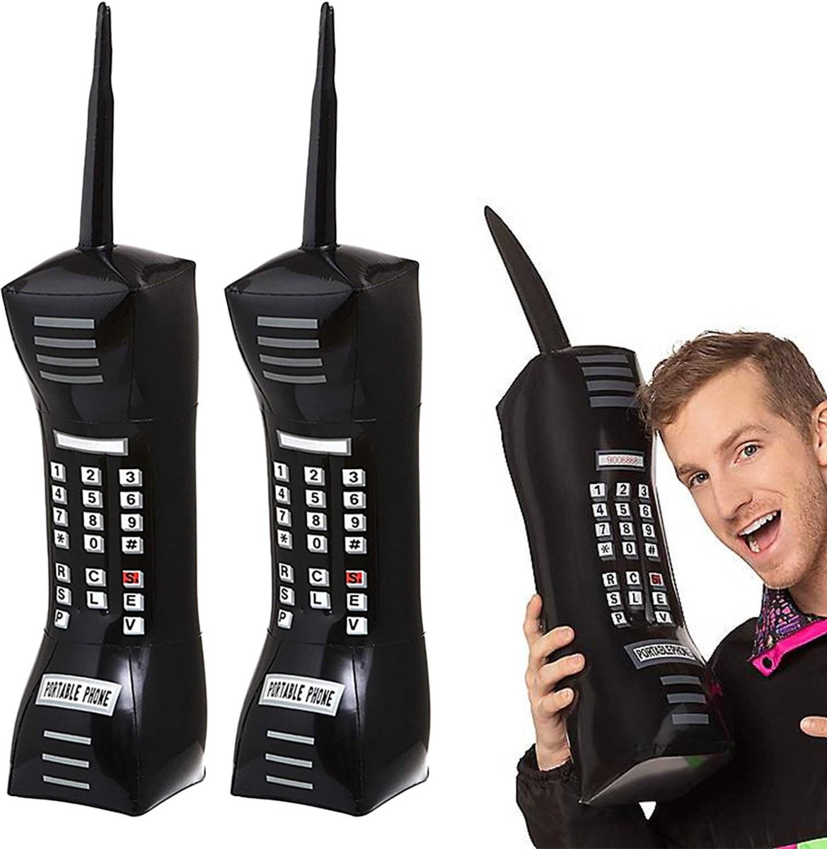 Dailygoods- Opblaasbare Telefoon - 2 Stuks - Oversized - PVC - Feestdecoratie - Retro Hiphop - Waterdicht en Duurzaam - Feestrekwisiet