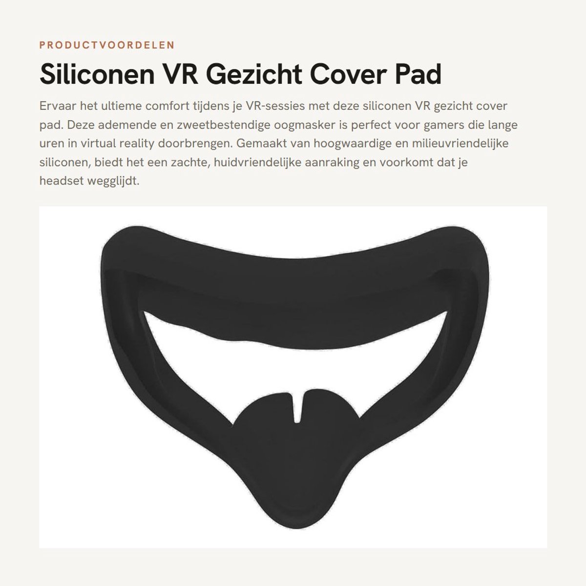 Dailygoods - Siliconen VR Gezicht Cover Pad - Ademend Oogmasker - Comfortabel en Zweetbestendig - Zwart - VR Beschermhoes - Geschikt voor Gaming Heads...