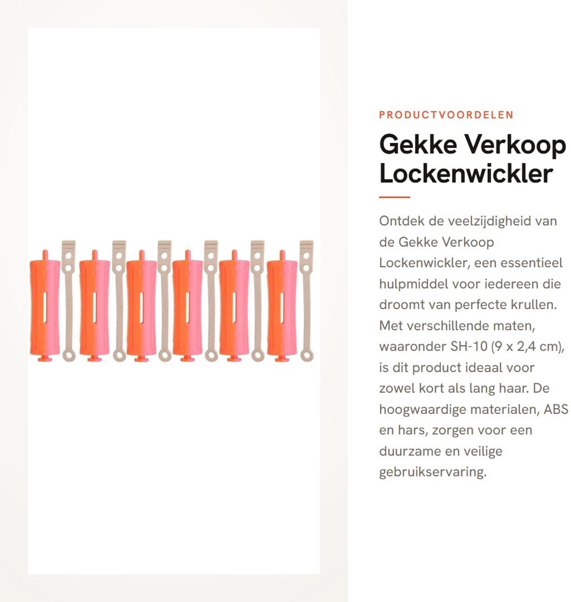 Dailygoods- Lockenwickler 8 Stuks - Haarkrulspelden met Elastiek - ABS/Hars - Diverse Maten - Geschikt voor Droog/Vochtig Haar - 9 x 2,4 cm