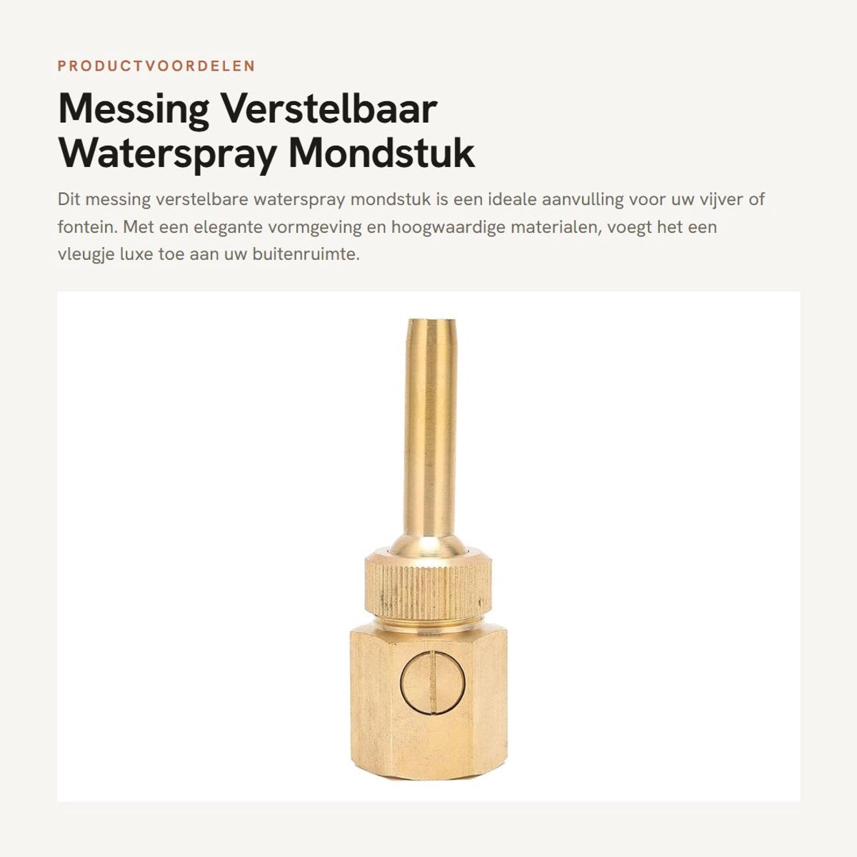 Dailygoods- Waterspray Mondstuk - Messing - Verstelbaar - Fontein - Tuin - Eenvoudige Installatie - Elegant Ontwerp