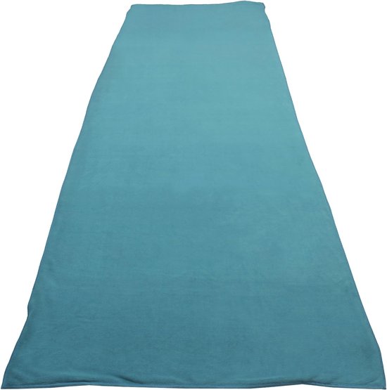 Yogahanddoek Microvezel - Mat Handdoek - Tijdens Yoga - Antislip Hoekzakken - 184 x 62 cm - Blauw — afbeelding 3