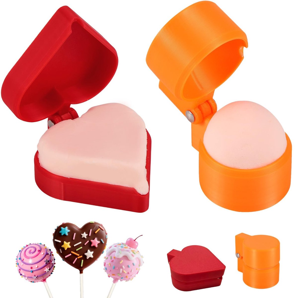 Dailygoods- Cakepopvorm 2 Stuks - Bol/Hartvormig - Bakgereedschap - PLA-Kunststof - BPA-vrij - Voor Thuis Bakken - Bakvorm