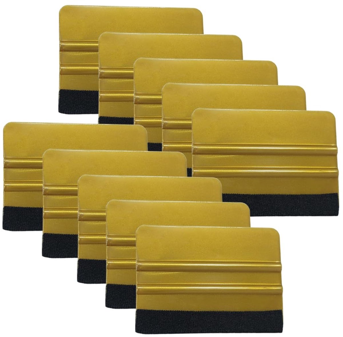 Dailygoods - Kunststof Rakel - Viltrakel voor Vinyl - Hoogwaardige Folie-Rakel - Goudbruin - Voor Muurtattoo en Raamfolie - 10 Stuks