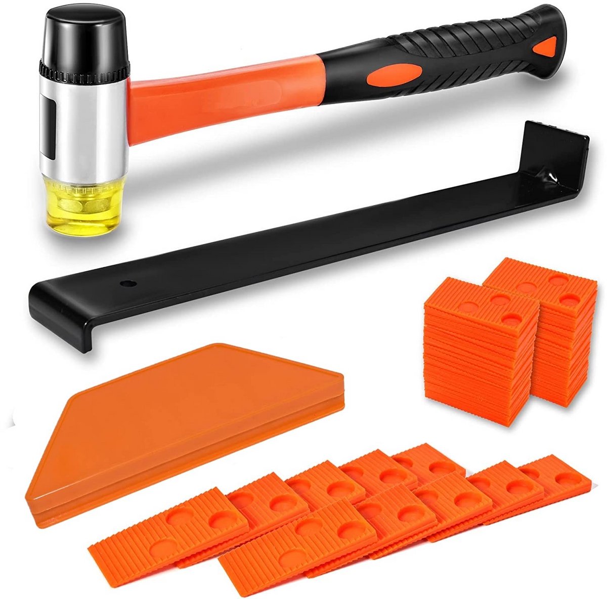 Vloer Installatiekit - Vloer Leg Set - Laminaat Plaatsen - 43 Delige Set - 7-15mm Vloeren - Oranje