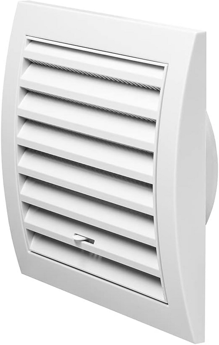 Ventilatierooster - Lamellenrooster insectenwerend - Ruimte ventilatie - Handmatig regelbaar - Diameter 100mm - Wit