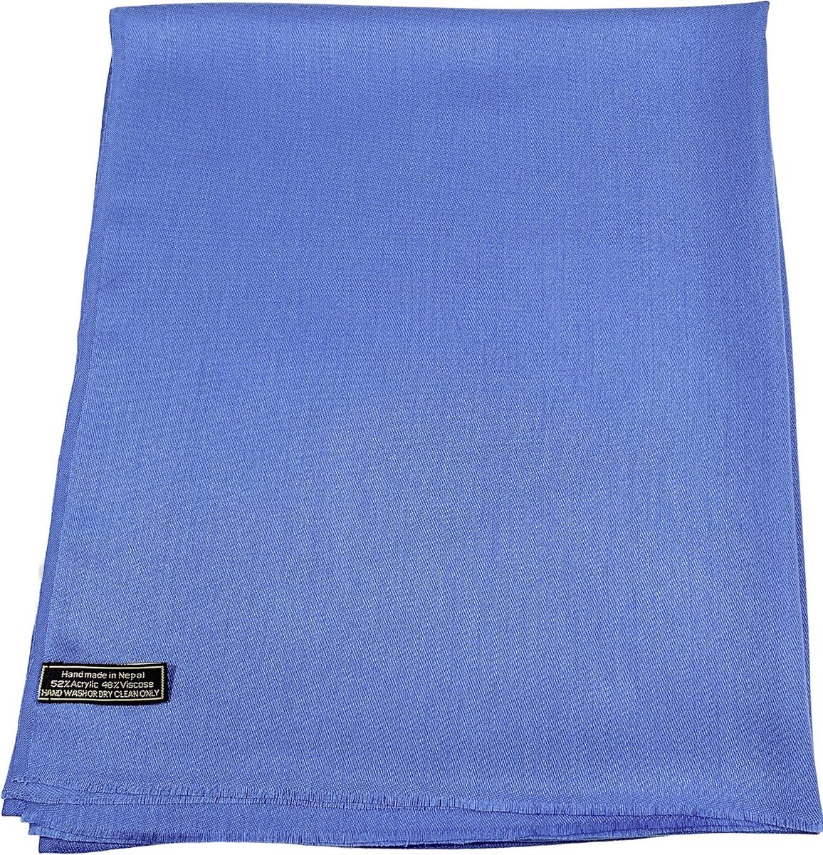 Sjaal met Franje - Deken Omslagdoek - Warme Avonden - Handgemaakt Nepalese Stijl - 198 x 71 cm - Effens