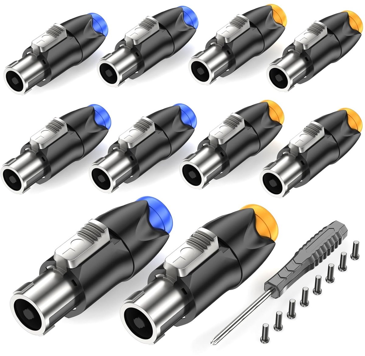 Luidspreker Connectoren - Audio Stekkers - Draadloze Geluidskwaliteit - Twist Lock Systeem - 10 Stuks - Zwart