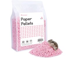 Papieren Pellets Beddengoed - Kleine Huisdieren Bodem - Comfortabele Habitat Creëren - Laag Stofgehalte - 850 gram - Roze