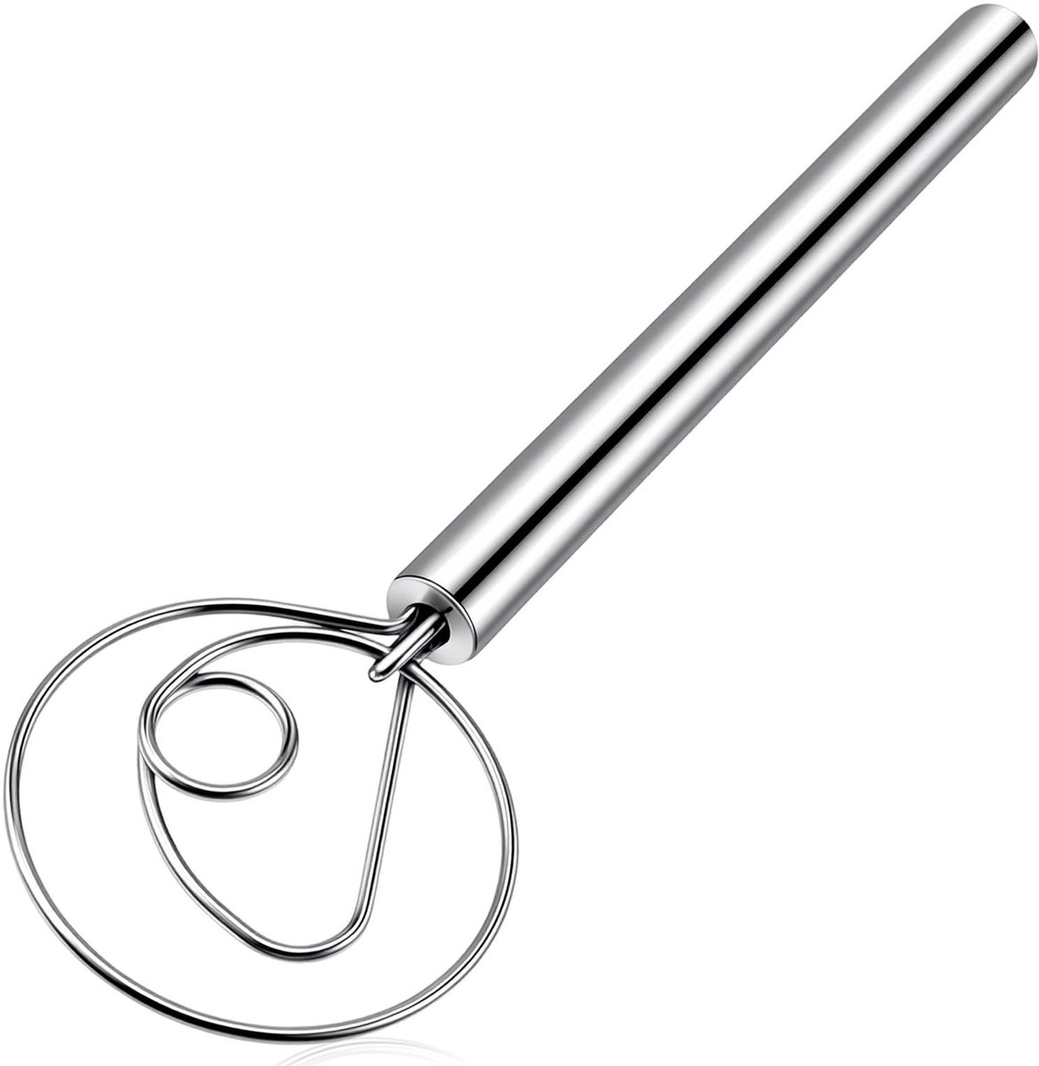 Dailygoods- Deeggarde roestvrij staal - ergonomische broodgarde - antislip handgreep - enkelvoudig gaatjesontwerp - diameter 7,3 cm - lengte handvat 20 cm