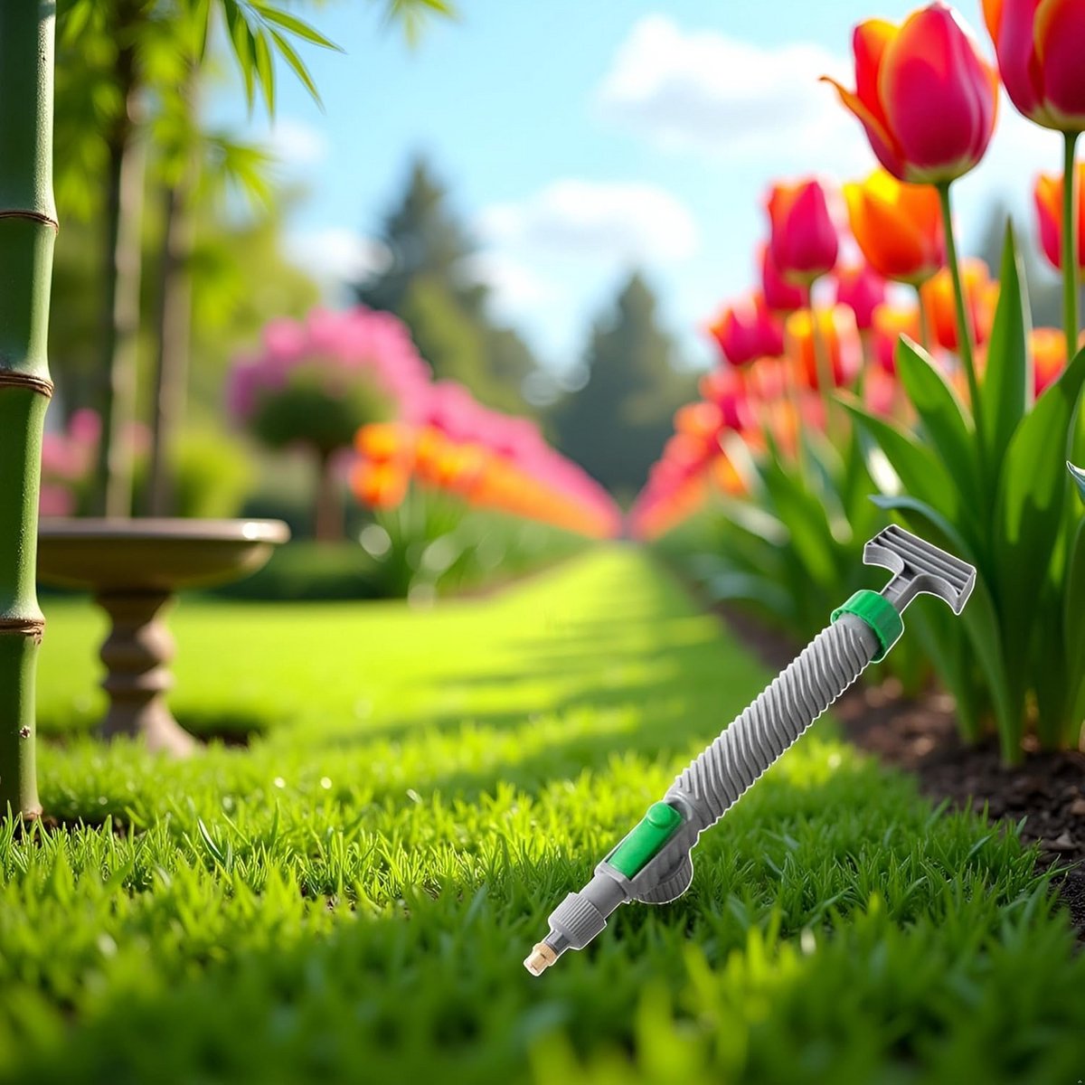 Handsproeier - Druksproeier Tuin - Gazon Water Geven - Verstelbaar Mondstuk - 2.54 cm - Grijs