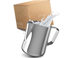 Espresso Melkkan - Opschuimkan Melk - Latte Art Maken - Roestvrij Staal - 150 ml - Zwart