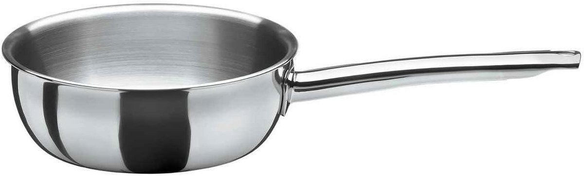 Premium Sauteerpan Roestvrij Staal Lekker Koken 5-laags Materiaal 24 cm Diameter Zilver