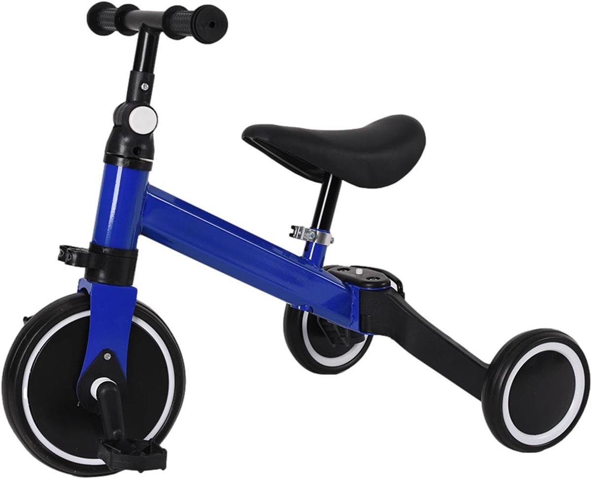 Kinder driewieler - Loopfiets - Leren fietsen - Multifunctioneel ontwerp - 60 x 49 cm - Blauw