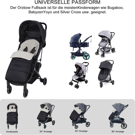 Baby Slaapzak - Voetenzak Kinderwagen - Warm Blijven - Waterdicht Winddicht - 61 x 40 cm - Grijs — afbeelding 4