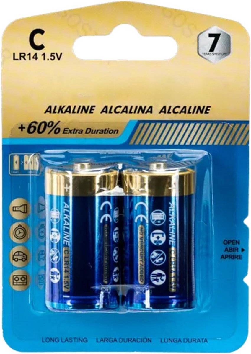 Batterijen LR14C - C Batterijen - Apparaten Voeden - Constante Energie - 2 Stuks - Zilver