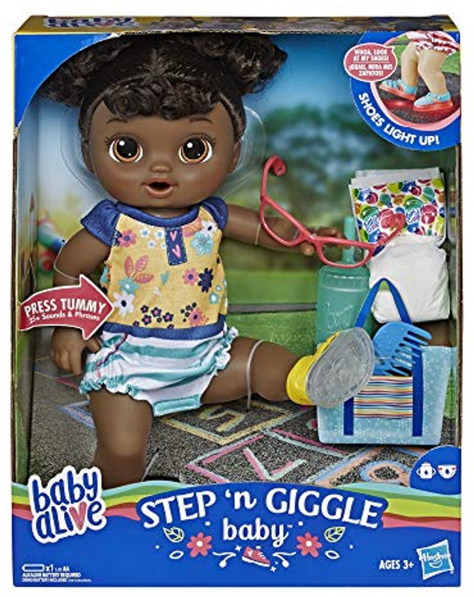 Babypop met Lichtjes - Interactieve pop - Kinderspel - Meer dan 25 geluiden - 35 cm - Bruin