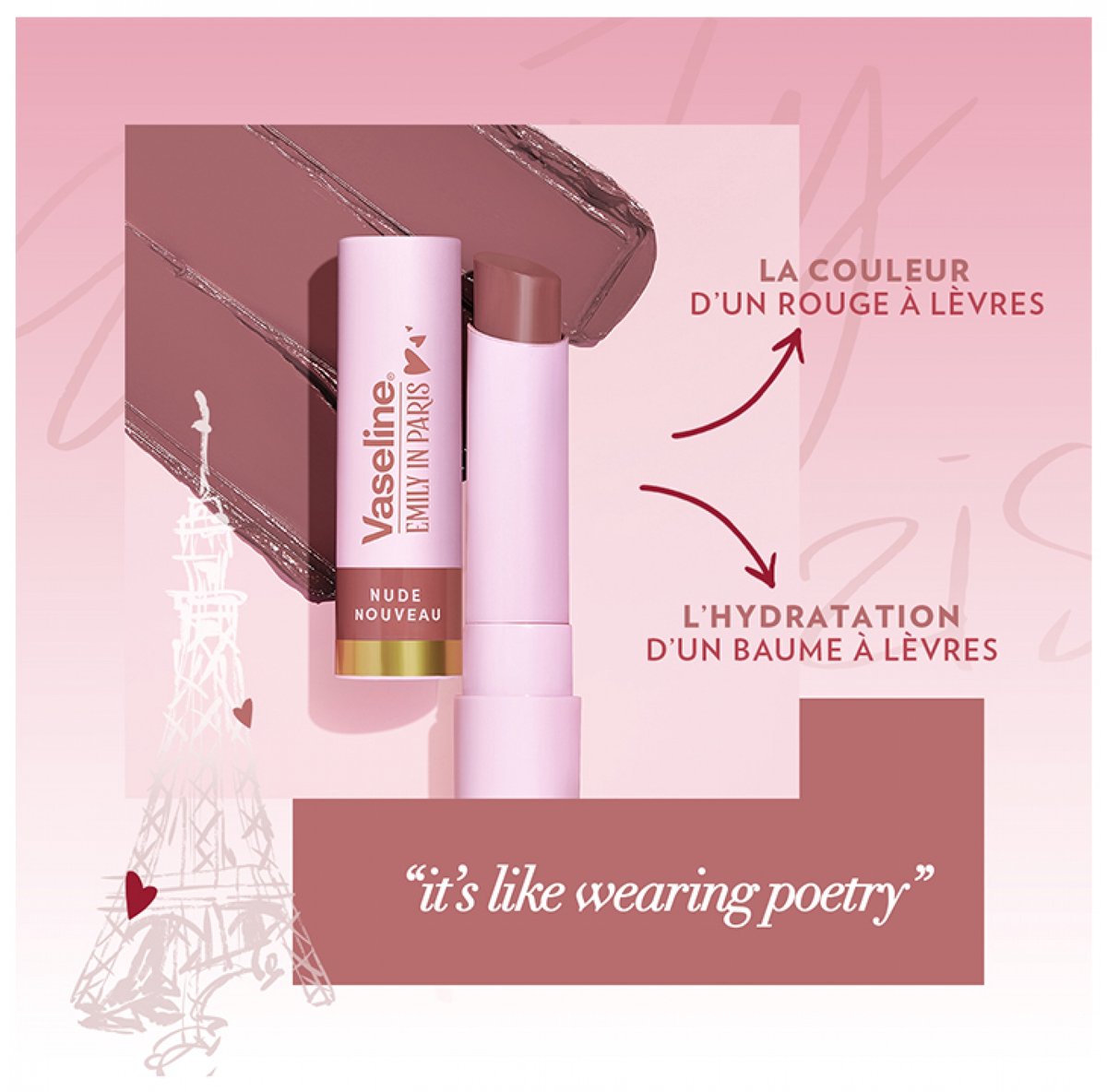 Vaseline x Emily in Paris Nude Nouveau | Moisturizing Lip Balm Stick | Limited Edition | — cadeau in Verzorging - foto 5