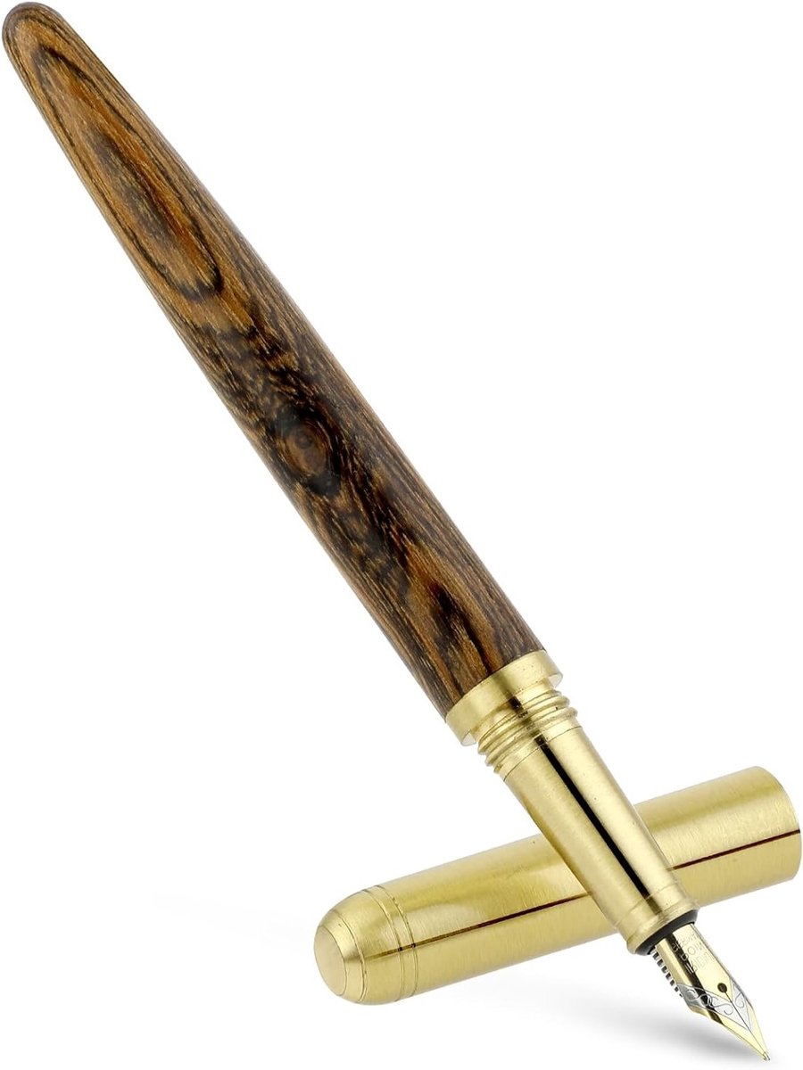 Handgemaakte Houten Vulpen, Vintage Luxe Pen met Fijne Punt van 0.7mm, Perfect voor Dagboeken, Calligrafie en Cadeaus