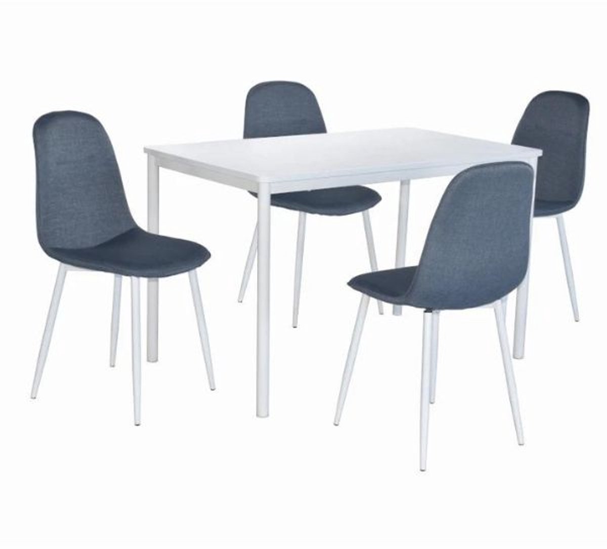Tafelset met stoelen Catania | Eettafel en vier stoelen | Wit-blauw