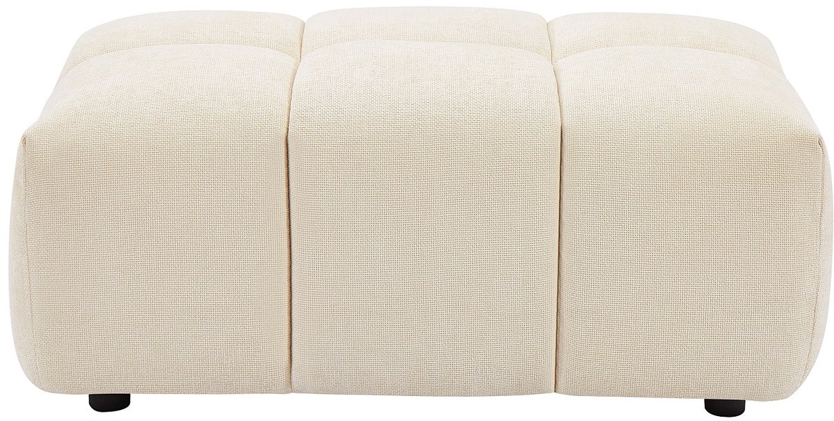 Vente-unique Poef van beige stof met textuur APOLIU