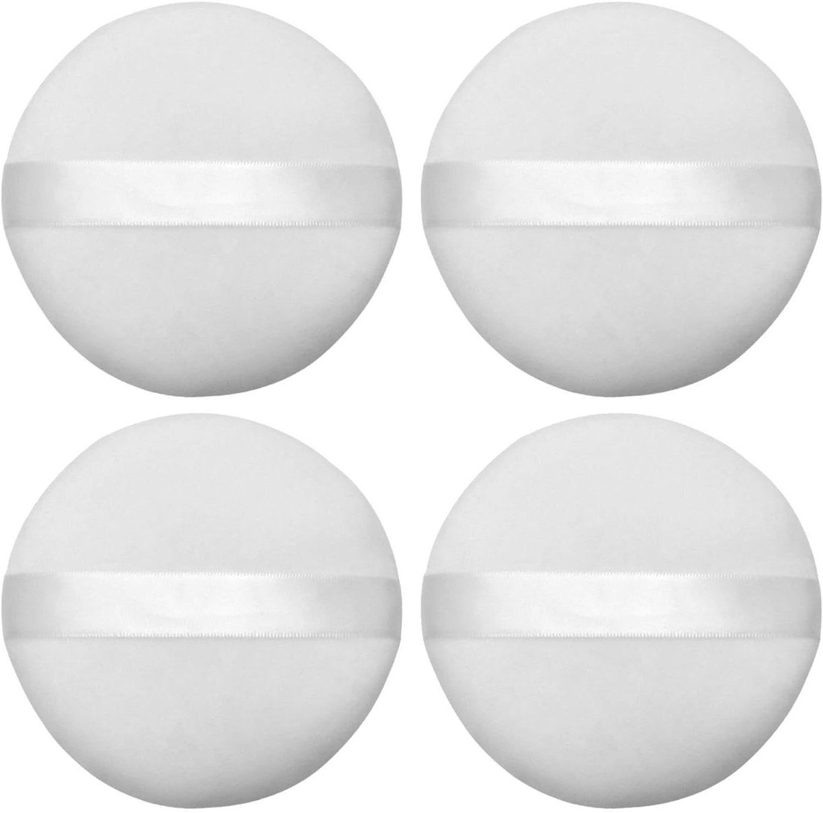 Set van 4 ronde poederdoeken, herbruikbare poederpuff voor make-up, ideaal voor vloeistoffen, crèmes en poeders, zacht en veelzijdig in gebruik.