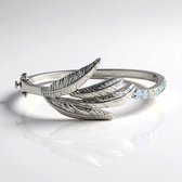 Cavill - Zilveren Armband - 925 Sterling Zilver Geplatineerd - 10 Welo Opalen 0 743 ct Rond Geslepen - Modern Bladmotief - Dames Sieraad