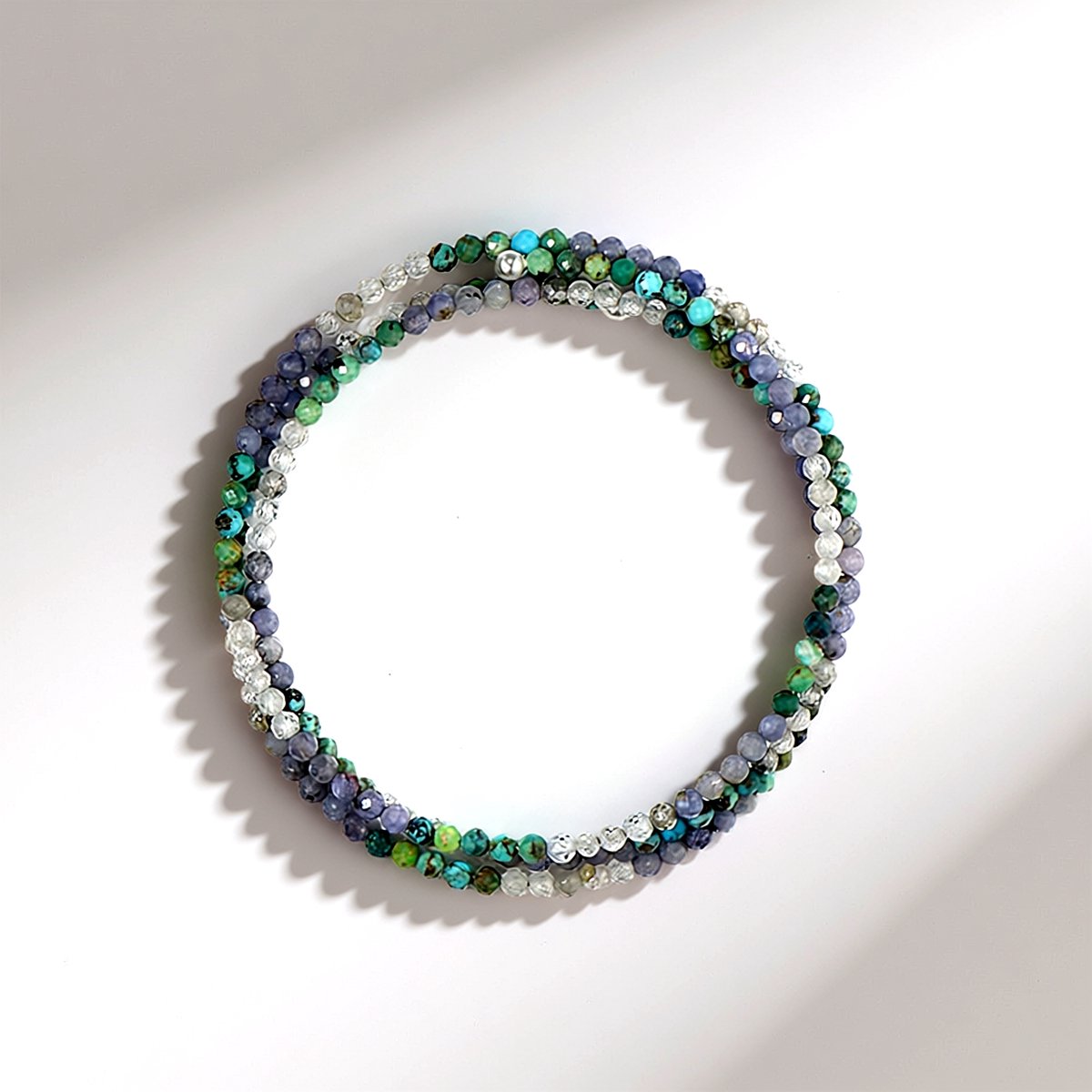 Cavill - Stalen Armband met Turkoois 12 26 ct Tanzaniet 12 42 ct Zoetwaterparels - 37 55 ct Luxe Elastisch Edelstenen Sieraad