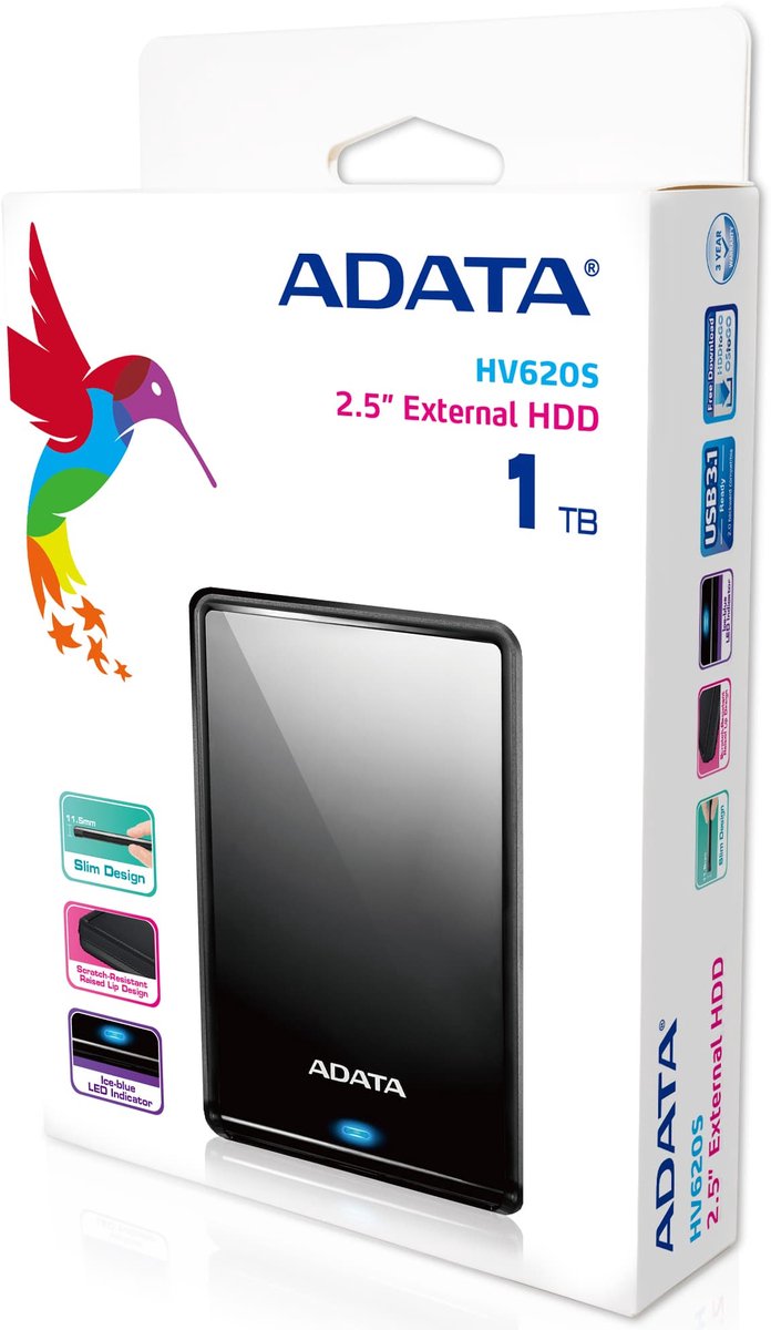 ADATA HV620S 1 TB Zwart Externe Harde Schijf van Merkloos — afbeelding 2