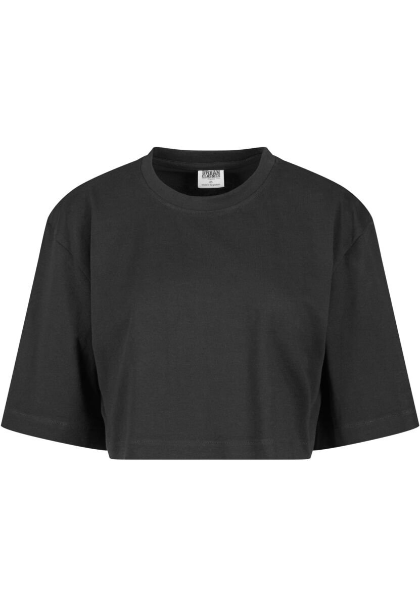 Urban Classics Heavy Organic Oversized Cropped Tee Dames T-shirt M Zwart