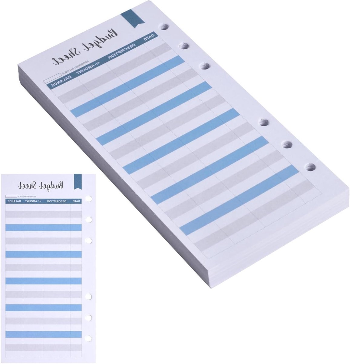 60 Stuks A6 Budgetbladen met 6 Gaten, Herfill Papier voor Budgetbinders, Financieel Plannen en Geld Organiseren, Spaardoelen, Cash Stuffing en Budgetbeheer Accessoires
