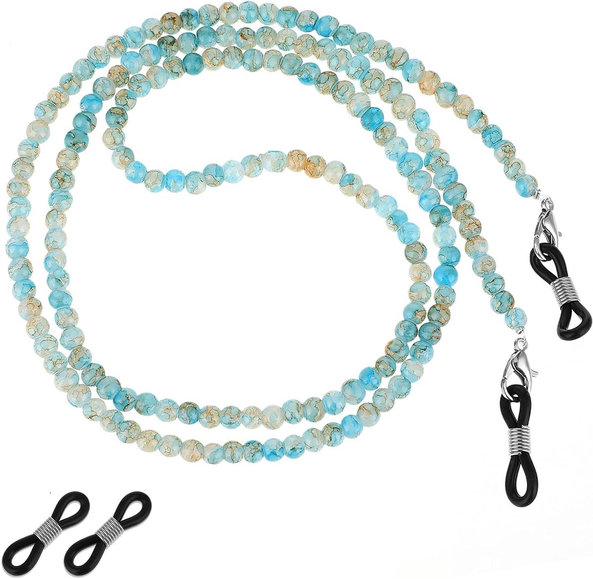 Kleurrijke brillenketting voor dames, anti-slip brillenhouder met kralen, stijlvolle accessoires voor brillen en zonnebrillen geschikt voor vrouwen en mannen
