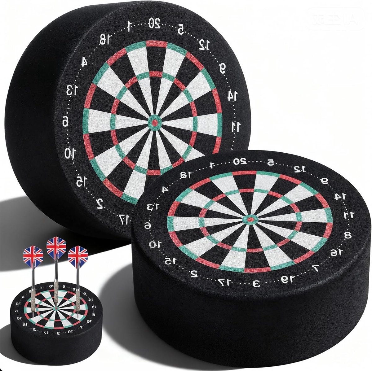 Dart Stand voor Thuisgebruik, Draagbaar Mini Dart Station met Soft Tip en Steel Tip, Ideaal voor Spelletjesavonden (Zwart, 10 x 4 cm)
