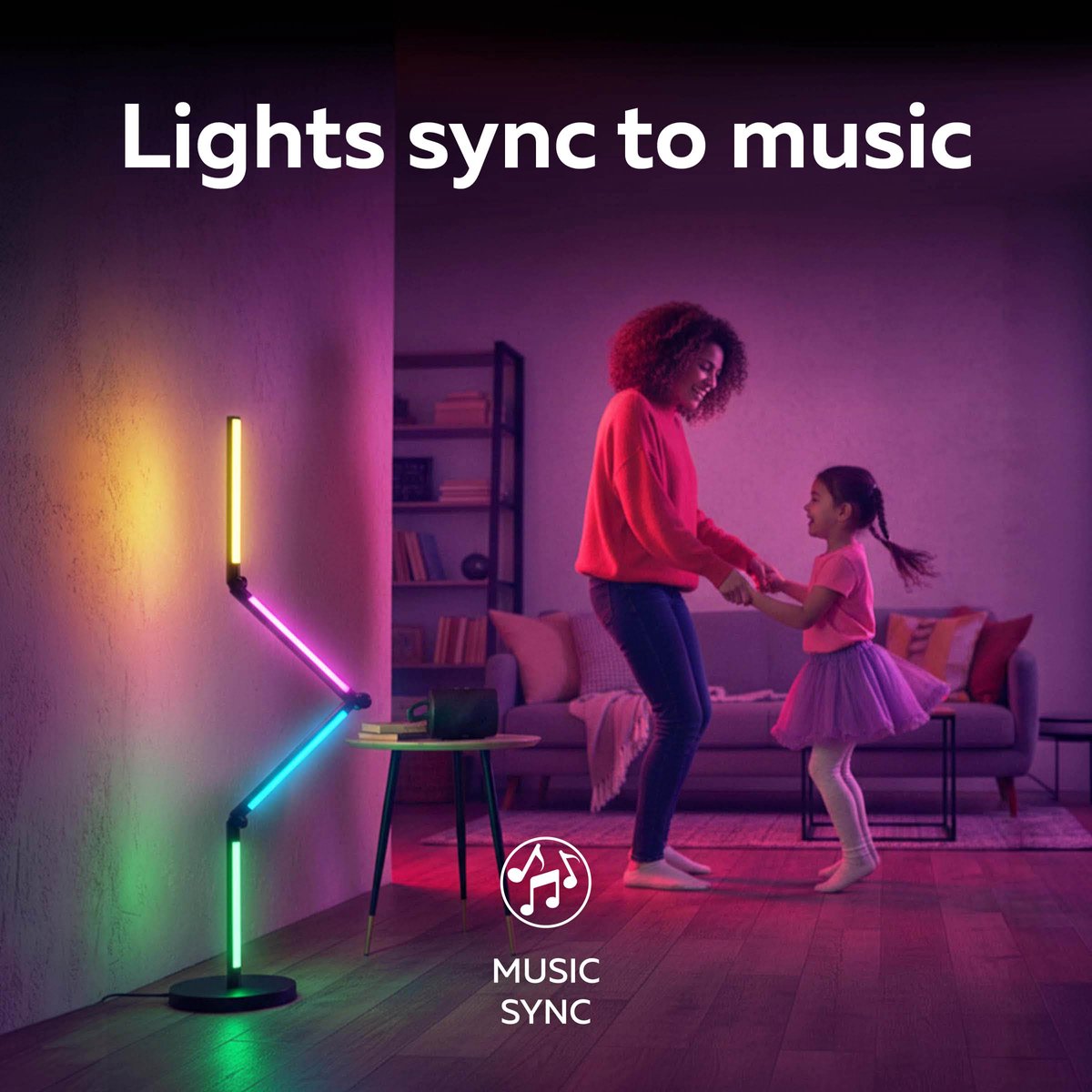 Calex Slimme LED Vloerlamp - Smart Wifi Hoeklamp - Staande Lamp - Sfeerverlichting Dimbaar RGB en Wit Licht - Bediening via App - 140cm thumbnail 3