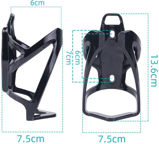 Bidonhouder Fiets - Geschikt voor Apple AirTag Houder Fiets - 13.6x7.5cm - Inclusief Adapter & Montagekit - Lichtgewicht - Universeel - Zwart van Merkloos — afbeelding 5