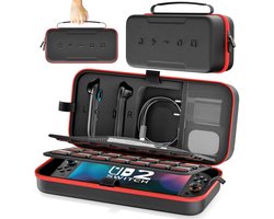Nintendo Switch Hoes - Extra Stevige Hardcase met Aparte Controller Vakken & Grote Opbergruimte - Beschermhoes voor Switch / OLED / Switch 2 Accessoires - 28 Opbergvakken voor Games