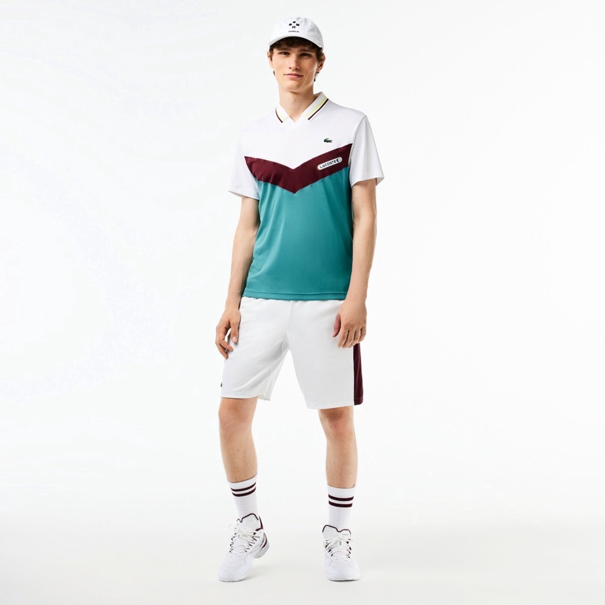 Lacoste Polo Heren T Shirt Medvedev New York Day Polo /Limeira Weis/blau