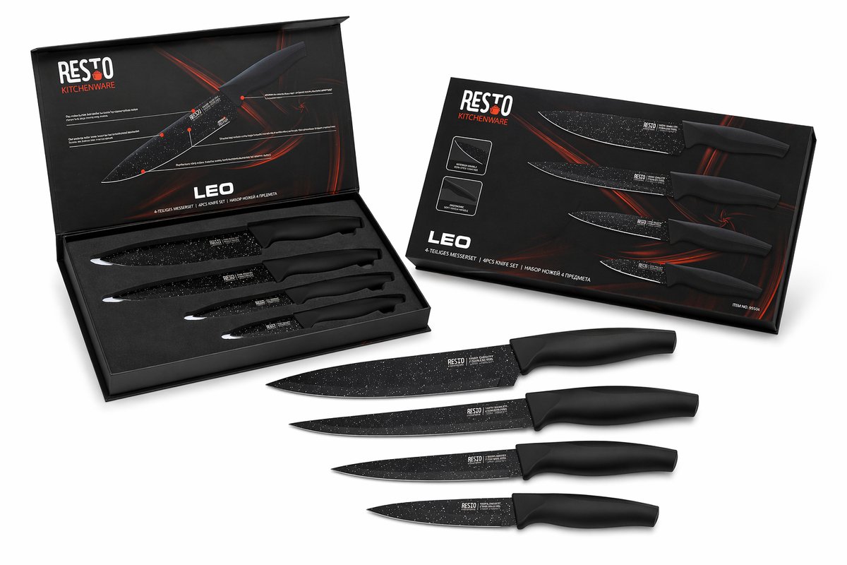 RESTO 95504 Leo Luxe Messenset - 4 stuks - In cadeauverpakking