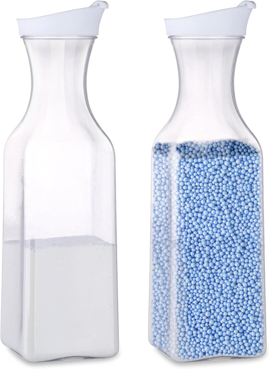 Duurzame en Schokbestendige Opbergdozen voor Wasmiddel, 1.5 Liter, Set van 2 voor Organisatie en Ruimtebesparing