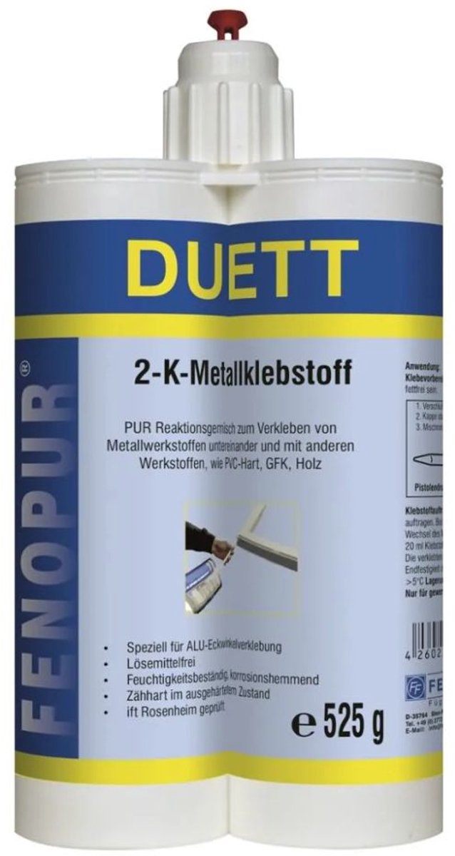 Fenopur 2-K PU-lijm Zwart 525g – Sterke 2-Componentenlijm