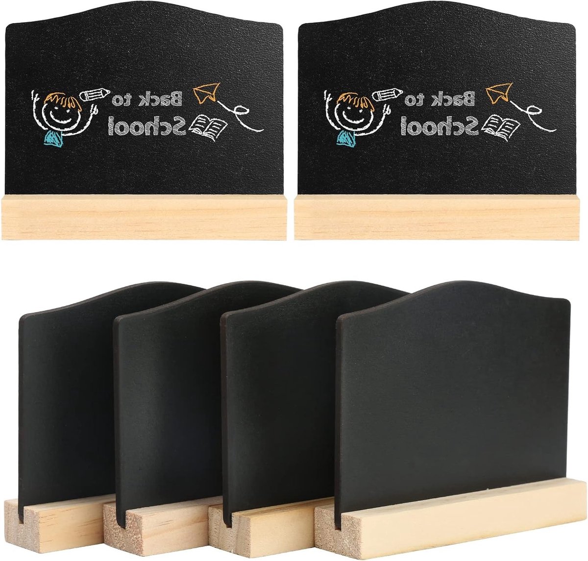 Kleine Dubbelzijdige Krijtborden met Stand, Vintage Houten Tafel Krijtborden voor Prijskaartjes, Berichten en Decoratie voor School, Bruiloft en Buffet