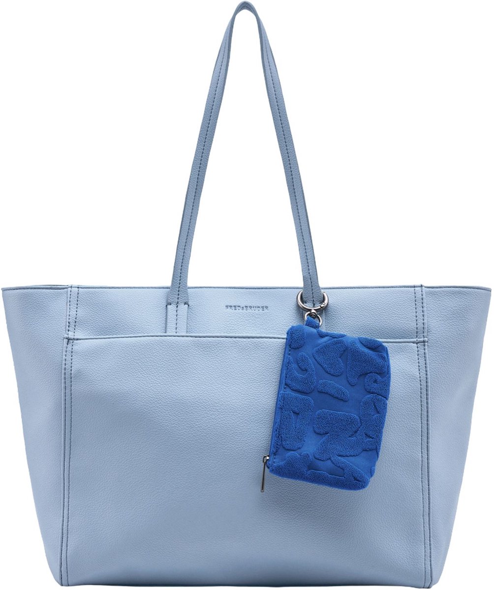 FREDsBRUDER Leren shopper Color Kiss Collection Shopper Aqua Blue Lichtblauw
