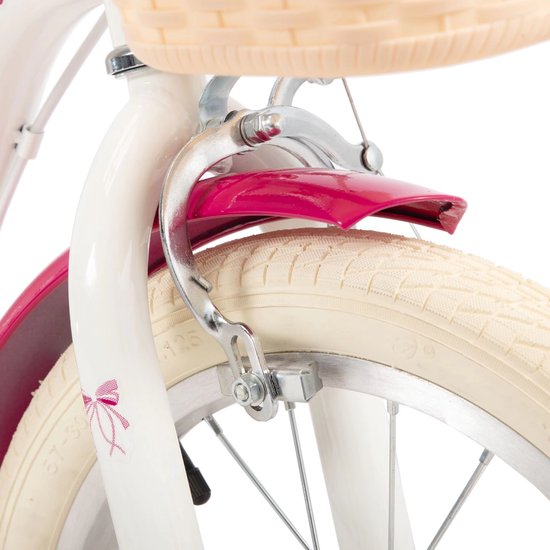 Kinderfiets - Voor kinderen van 3-10 jaar - Met zijwieltjes, fietsmandje en bagagerek - Paars, 41 cm van Merkloos — afbeelding 4