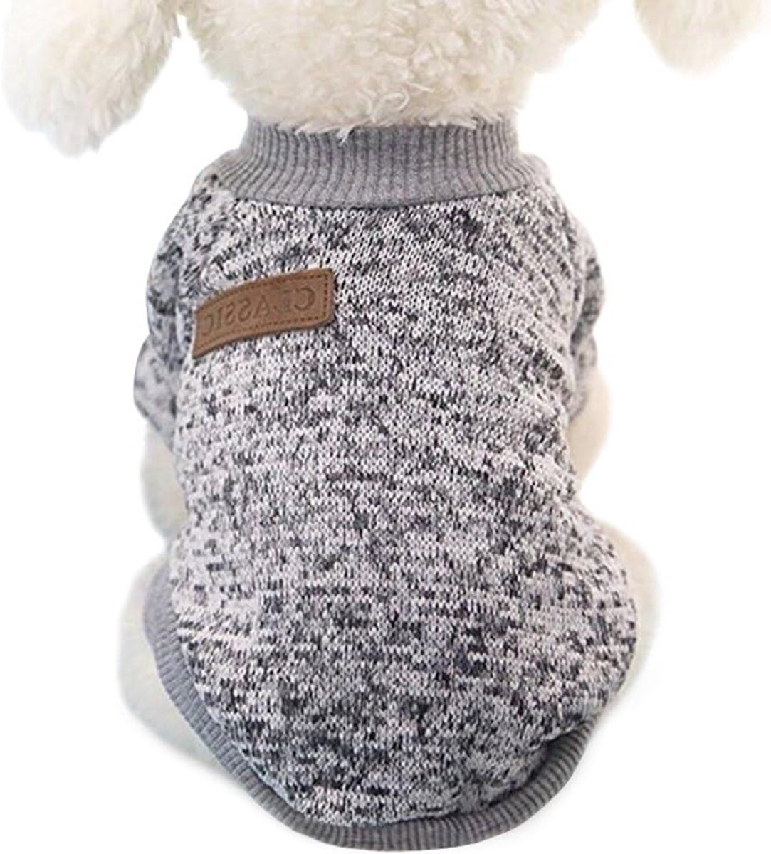 Warm hondentrui van fleece voor kleine en middelgrote honden en katten in roze en grijs (XS, Grijs) - comfortabele huisdierkleding voor de winter
