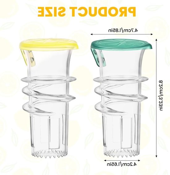 Handmatige citroenpers, set van 2 plastic citroenpersen met deksel, draagbare handmatige citruspers, eenvoudig schoon te maken, geschikt voor bars en thuiskeukens, kan worden gebruikt voor het bereiden van cocktails, thee, salades en zeevruchten. — afbeelding 5