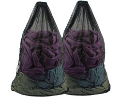 Grote waszak - Wasnet - Waszak - Extra groot wasnet - Grote waszak - Waszak met koord - Voorkomt dat kleding vervormt en kreukt - Fijne mazen - 2 stuks - Geschikt voor truien, shirts, ondergoed, sokken, schoenen - 60*90cm