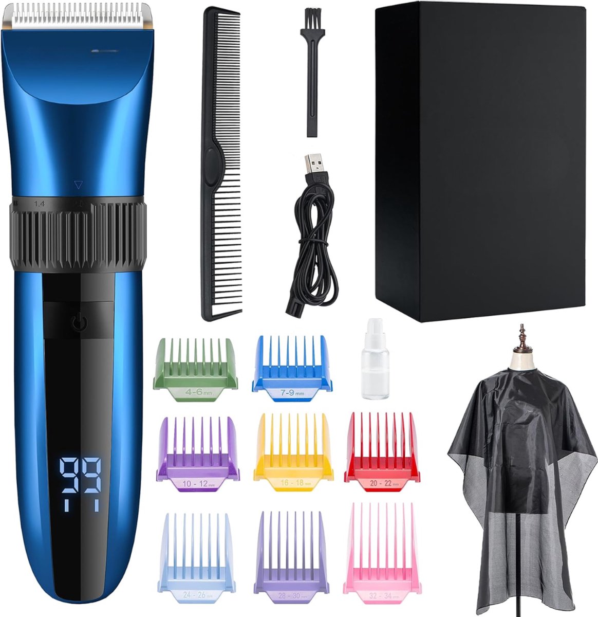 Florixa® Trimmer Baard - Trimmer - Zwart - 16cm x 8cm x 25cm