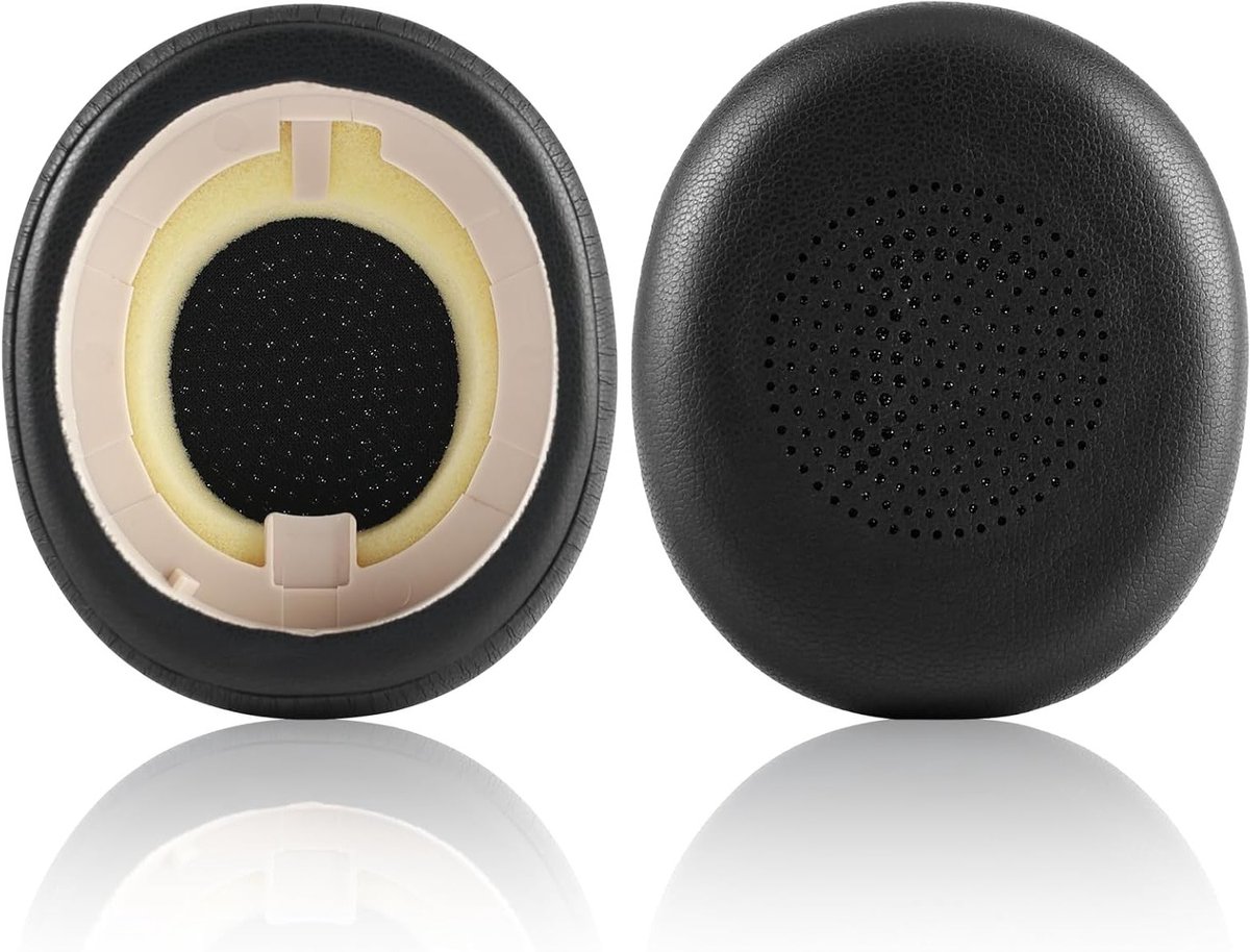 Comfortabele Oorkussens voor Jabra Evolve2 65, Evolve2 40 en Elite 45h - Vervangende Foam en Leer Oorkappen, Zwart, 1 Paar