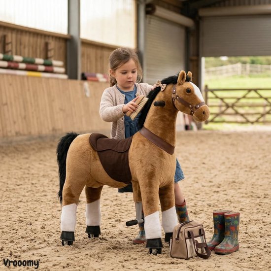 Kijana Rijdend Speelgoed Paard - Hobbelpaard - 35 x 97 x 100 cm - 4-9 Jaar - Inclusief Inline Skate Wieltjes - Bruin van Kijana — afbeelding 4