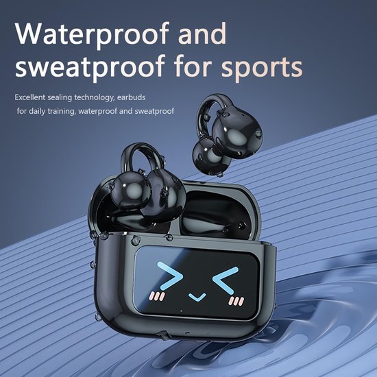 Bluetooth hoofdtelefoon met oorclip, Bluetooth 5.4 sporthoofdtelefoon, open ear vertaaltingshoofdtelefoon, IPX5 waterdicht, digitale display, open type, geschikt voor sport / fitness van Merkloos — afbeelding 3