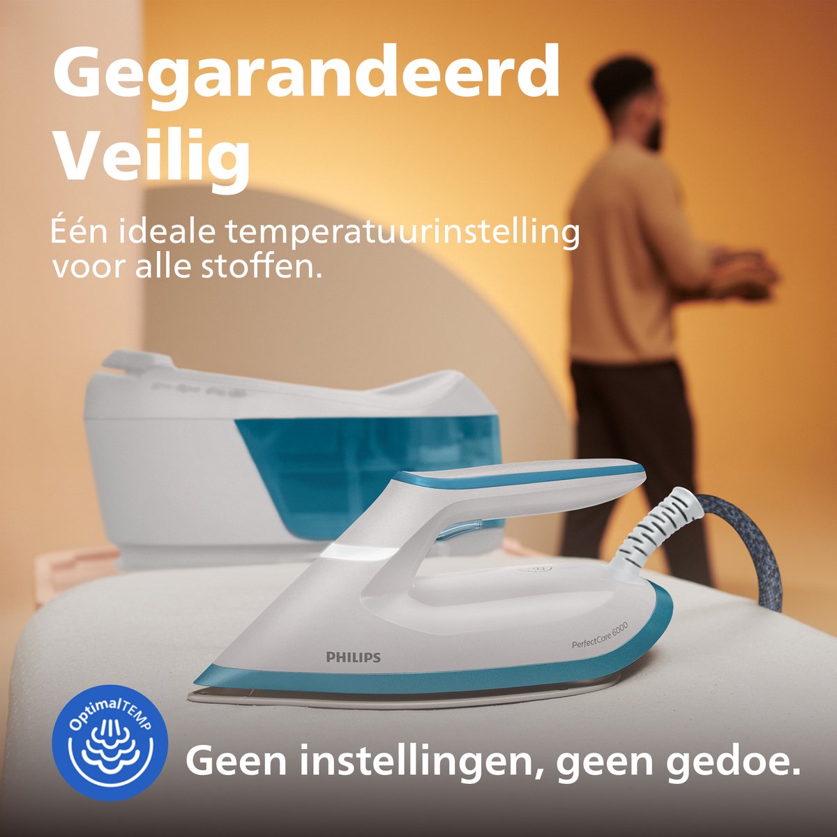 Philips Stoomstrijkijzer met Stoomgenerator PSG6022/20 - Met Station - Hoge Stoomstoot - Verticaal Strijken – Automatische Uitschakeling - Groot Reservoir - Blauw — afbeelding 6